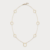 Circle Station Necklace in 14K Solid Gold