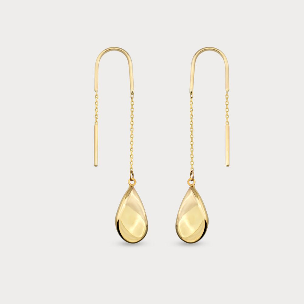 14k good Threader Teardrop Earrings