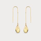 Teardrop Threader Earrings in 14K Solid Gold