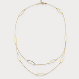 Double Chain Oval Necklace in 14K Solid Gold