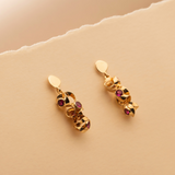Ruby Dangle Earrings in 14K Solid Gold
