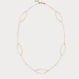 Oval Station Necklace in 14K Solid Gold