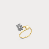 Zircon Cube Open Ring in 14K Solid Gold