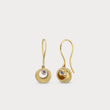 Zircon Hook Earrings in 14K Solid Gold