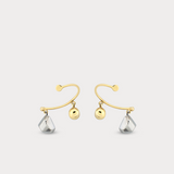 Geometric Dangle  Earrings in 14K Solid Gold