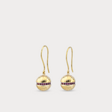Ruby Ball Hook Earrings in 14K Solid Gold