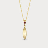 Oval Ruby Necklace in 14K Solid Gold