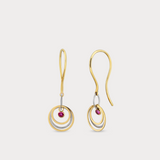 Ruby Multi Circle Earrings in 14K Solid Gold