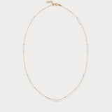Oval Station Chain Necklace in 14K Solid Gold