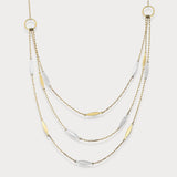 Triple Station Necklace in 14K Solid Gold