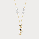 Onyx Spiral Necklace in 14K Gold