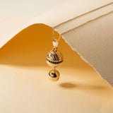 Sapphire Ball Pendant Necklace in 14K Solid Gold