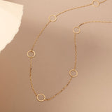 Circle Station Necklace in 14K Solid Gold
