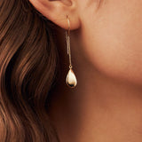Teardrop Threader Earrings in 14K Solid Gold