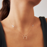 Triple Circles Pendant Necklace in 14K Solid Gold
