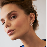 Dangle Ruby Earrings in 14K Solid Gold