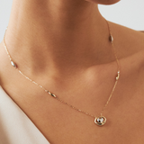 Diamond Evil Eye Necklace in 14k Solid Gold