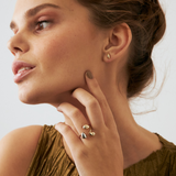 Triple Charm Open Ring in 14K Solid Gold