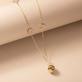Sapphire Ball Station Necklace in 14K Solid Gold