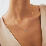 Diamond Evil Eye Necklace in 14k Solid Gold