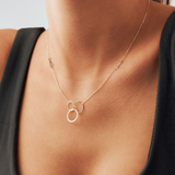 Triple Circles Pendant Necklace in 14K Solid Gold