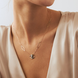 Diamond Evil Eye Pendant Necklace in 14k Solid Gold