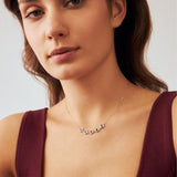 Sapphire Station Necklace in 14K Solid Gold