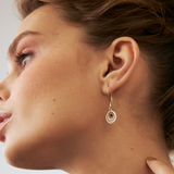 Onyx Gemstone Hook Earrings in 14K Solid Gold