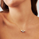 Triple Cube Pendant Necklace in 14K Solid Gold