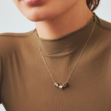 Triple Charm Pendant Necklace in 14K Solid Gold