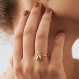 Diamond Unique Pebble Ring in 14K Solid Gold