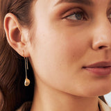 Pebble Threader Earrings in 14K Solid Gold