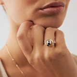 Diamond Evil Eye Open Ring in 14k Solid Gold