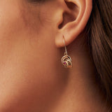 Ruby Hook Earrings in 14K Solid Gold