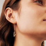 Interlocking Onyx Chain Earrings in 14K Solid Gold