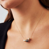 Sapphire Polygon Pendant Necklace in 14K Solid Gold