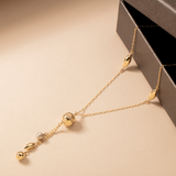 Lariat Y Necklace in 14K Solid Gold