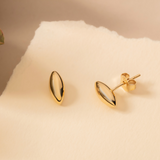 Mini Oval Stud Earrings in 14K Solid Gold
