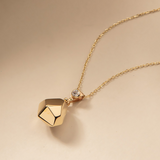 Zircon Polygon Pendant Necklace in 14K Solid Gold
