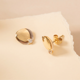 Abstract Stud Earrings in 14K Solid Gold