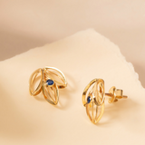 Sapphire Stud Earrings in 14K Solid Gold