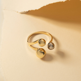 Triple Ball Open Ring in 14K Solid Gold