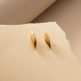 Oval Stud Earrings in 14K Solid Gold