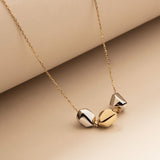 Triple Charm Pendant Necklace in 14K Solid Gold