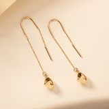 Dangle Chain Earrings in 14K Solid Gold