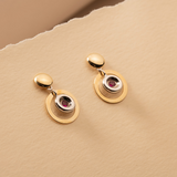 Dangle Ruby Earrings in 14K Solid Gold