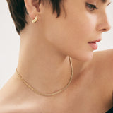 Herringbone Necklace in 14K Solid Gold