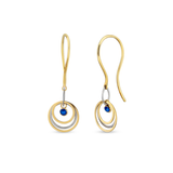 Sapphire Circles 14 Ayar Kadın Altın Küpe