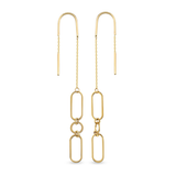 Paperclip Oval 14 Ayar Altın Kadın Küpe