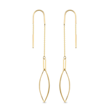 Oval Paperclip 14 Ayar Altın Kadın Küpe